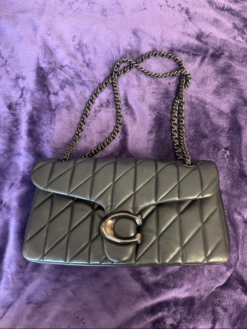 Coach Black Quilted tabby 33 gunmetal hardware